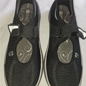 Bzees Black Slip-On Shoes with Strap
